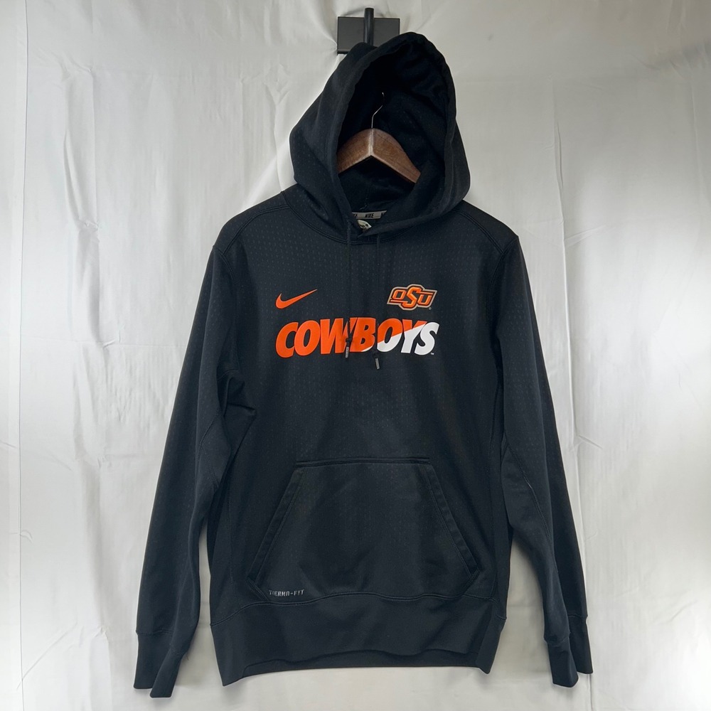 Nike Oklahoma State Cowboys Hoodie Mens M Black Therma-FIT Pullover 31170X-OC1